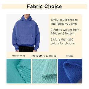 เสื้อฮู้ด Boxy แบบหนาสำหรับผู้ชายเสื้อครอปแบบเปิดไหล่ตก450Gsm ผ้าเฟรนช์เทอร์รี่ออกแบบได้ตามต้องการ - Product Image 5