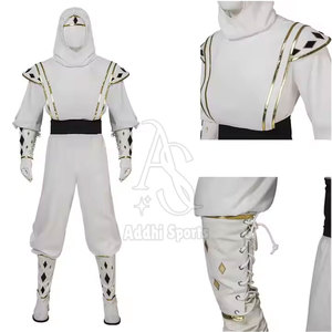 Tenue complète de ninja pour adultes, y compris ceinture de gants de masque et chaussures souples pour l'uniforme de ninja à mouvement furtif - Product Image 6