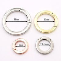 Beliebter runder Schlüsselanhänger-Verschluss, Großhandel, 17mm 20mm 30mm 38mm, Metallrohling, flacher Feder-O-Ring