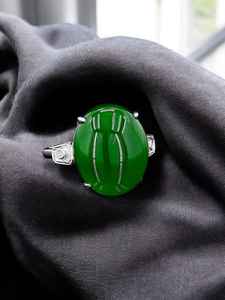 Anillo delicado de ónix verde de oro blanco de 14 quilates | Joyería genuina de lujo con piedras preciosas mínimas | Anillo fino elegante de primera calidad para todos los días - Product Image 6