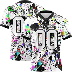 Maillot de football américain personnalisable pour hommes, uniforme de sport respirant à manches courtes, grandes tailles pour jeunes et adultes - Product Image 2