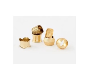 ชุดห่วงรัดผ้าเช็ดปากทำจากโลหะ6ชิ้นขอบดีไซน์เนอร์เป็นมิตรกับสิ่งแวดล้อมรูปทรงกลมชุบทองสำหรับโรงแรมและของแจกฟรี - Product Image 1