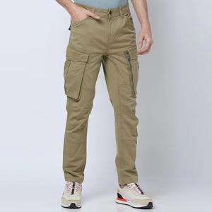 Pantalones cargo de hombre con logotipo personalizado OEM, pantalones utilitarios informales holgados de 100% algodón, estilo de calle para actividades al aire libre - Product Image 1