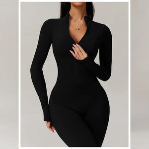 Conjunto Deportivo Personalizado al por Mayor con Logotipo, Ropa Deportiva para Mujer, Conjunto de Gimnasio, Traje Deportivo, Levanta Glúteos, Manga Larga, Pantalones Cortos de Yoga Lavados - Product Image 5