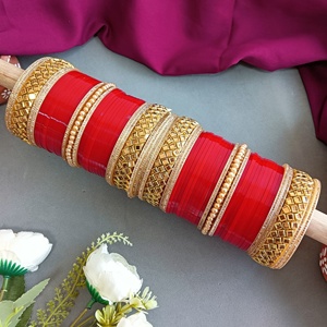 יצרן הודי bangle לנשים באיכות גבוהה אקריליק punjabi chuda cz קריסטל faux קונדן מלבן תכשיטים לנשים - Product Image 2