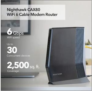 เราเตอร์ NET-GEARS Nighthawk AX6000 Wi-Fi 6 พร้อมโมเด็มสายเคเบิล DOCIS 3.1 สีดำ รับประกัน 3 ปี ผลิตในสหรัฐอเมริกา - Product Image 2
