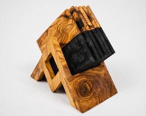 Handmade Eco-Friendly Walnut Wood Coaster <b>Set</b> with Black Epoxy Resin Coasters for Restaurants - Product Image 4