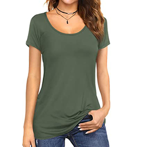 เสื้อยืดคอกลมแขนสั้นผู้หญิง,เสื้อยืดแขนสั้นคอลึก - Product Image 3