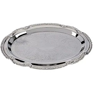 Fabricante indio Home Hotel Bandeja de mesa de servicio de acero para la mesa del hogar Bandeja decorativa Logotipo personalizado Regalos de inauguración de la casa Nuevo artículo - Product Image 5