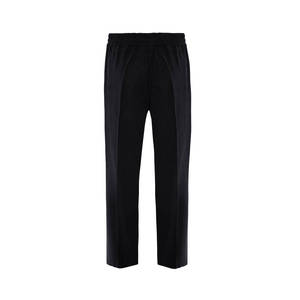 <b>Black</b> Mid-Rise Relaxed Fit <b>Trousers</b> with Elastic Waistband - Product Image 3
