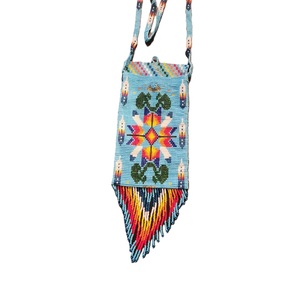 Sacs de téléphone perlés faits à la main avec broderie délicate Pochette de téléphone brodée de perles de rocaille de style ethnique - Product Image 5