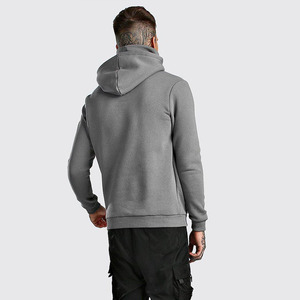 Sudaderas con capucha grises Hombres Algodón enmascarado Moda Sudaderas con capucha de gran tamaño Deportes sólido Manga larga Sudadera con capucha personalizada hombres 100% algodón - Product Image 2