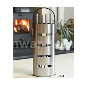 Ensemble d'outils de cheminée de haute qualité en fer forgé noir Long ensemble d'outils comprend une pelle brosse Poker cheminée support d'outils - Product Image 4