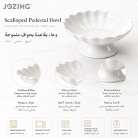 Bol à fruits sur piédestal en porcelaine blanche JOZING, écologique, 5,9 pouces, stock en liquidation, prix imbattable en gros, directement de l'usine