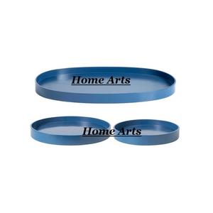 Juego de 3 Bandejas para Postres de Diferentes Tamaños, Bandeja para Servir Frutos Secos de Color Azul de la Más Alta Calidad para Uso en el Hogar y Hoteles - Product Image 1