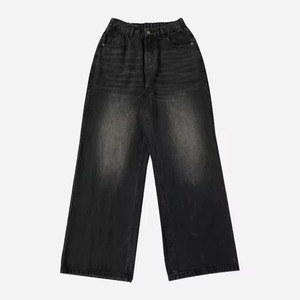 Jeans baggy noirs sur mesure pour hommes, style rétro de travail lourd, multi-poches, jeans amples pour hommes tendance - Product Image 4