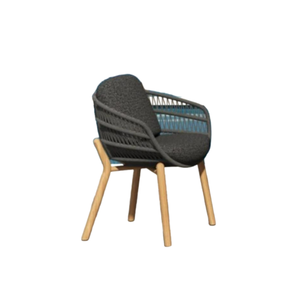 Chaise en rotin de Style moderne personnalisable de haute qualité meubles de jardin pour chaises de salle à manger jambes en bois corde Patio chaise d'extérieur - Product Image 1