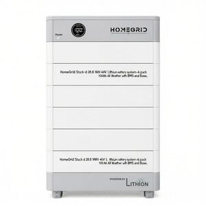 ระบบแบตเตอรี่ลิเธียม HomeGrid Stack'd 28.8 กิโลวัตต์ชั่วโมง 48 โวลต์ - ชุด 6 ชิ้น 100 แอมป์ชั่วโมง สำหรับทุกสภาพอากาศ พร้อมระบบ BMS และฐานรอง - Product Image 2