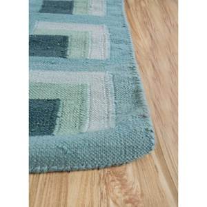 Blue Geometric Diamond Wool <b>Rugs</b> Handmade Checkers Flat Weaves for Bedroom/Living High Rectangle Hallway ADWL-13024 for Teens - Product Image 4