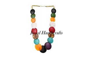Collier en résine multicolore de haute qualité Bijoux de mode pour femmes de l'Inde Look tendance Collier en résine fait main - Product Image 5