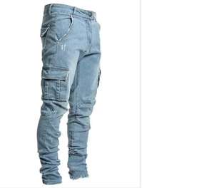 กางเกงยีนส์ผู้ชายคุณภาพสูงขายส่ง ดีไซน์สั่งทำ กางเกงยีนส์ผู้หญิงมีกระเป๋าข้าง โลโก้สั่งทำ กางเกงและยีนส์ - Product Image 6