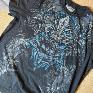 Sérigraphie personnalisée Vintage T-shirt en coton à manches longues avec impression numérique double couche et lavage à l'acide de pierres en détresse pour hommes - Product Image 2