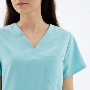 Venta al por mayor de uniformes médicos de Enfermería de LICRA unisex longitud completa logotipo personalizado color transpirable diseño de moda uniformes de hospital - Product Image 3