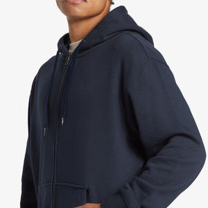 เสื้อฮู้ดซิปบ็อกซี่สำหรับผู้ชายเสื้อมีฮู้ดแบบรูดซิปทรงบ็อกซี่สำหรับฤดูหนาวออกแบบได้ตามต้องการ - Product Image 4