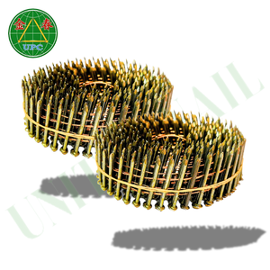 Clous en bobine d'acier de 1 à 3/4 pouces de taille personnalisée 9000 pièces Styles de tête à carreaux à tige lisse/vis/anneau pour palettes et pistolets à clous - Product Image 4