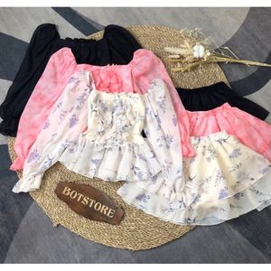 เดรสเหนือเข่าสุดอินเทรนด์พร้อมลายพิมพ์ดอกไม้สีพาสเทล แขนยาวและเอวธรรมชาติ-ความสบายและสไตล์สำหรับงานกลางวัน - Product Image 5