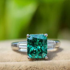 Respectueux de l'environnement Moissanite diamant 925 argent princesse coupe bague bijoux pour femmes destin bijoux - Product Image 1