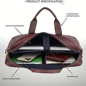 Whole Sale High Quality 100% Pure <b>Leather</b> <b>Bags</b> Laptop <b>Bags</b> Waterproof <b>Bags</b> for <b>Men</b> Women - Product Image 5