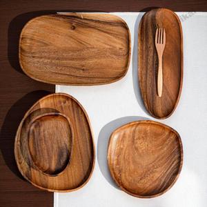 Juego de platos para servir con grabado de madera de acacia ecológico clásico, diseño rectangular de 5 piezas para ocasiones de fiesta - Product Image 2