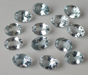 พลอยอความารีนธรรมชาติแบบหลวมเจียระไนทรงไข่3x5mm-10x12mm ตัดสำหรับทำเครื่องประดับ - Product Image 1