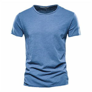 Nouveau style pas cher prix bien conçu hommes portent Boxy T-Shirt personnalisé broderie Logo coton et polyester mélangé homme T-Shirt - Product Image 6
