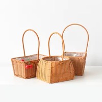 Panier de pique-nique en rotin tressé flexible fabriqué au Vietnam, dimensions précises, léger, pour la décoration intérieure et le rangement domestique