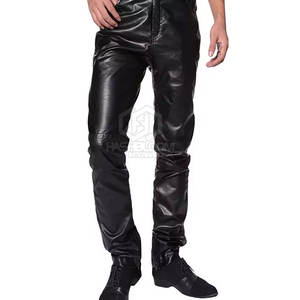 Pantalon droit en cuir léger décontracté de haute qualité pour hommes dernière conception avec logo personnalisé en gros - Product Image 1