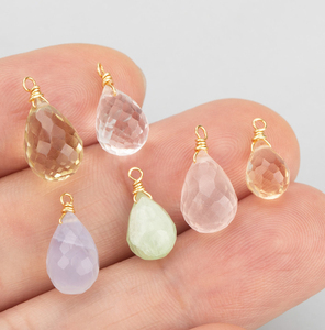 ลดกระหน่ำเสน่ห์ briolette ตัด-925เงินขนาดเล็กเสน่ห์ชุบทองขายส่ง - Product Image 1