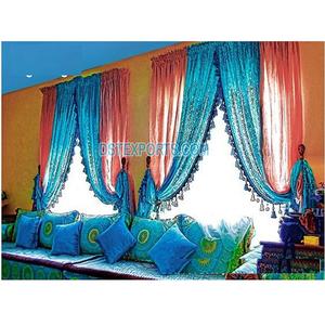 Cortinas de noche de boda musulmana decoración Mehndi noche escenario telón de fondo cortinas para decoración cortinas coloridas para decoración de boda - Product Image 1