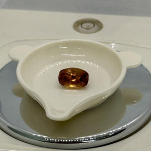 เบาะเพทายธรรมชาติที่ไม่ผ่านการบำบัดสีน้ำตาลเบาะสีส้มตัดเป็น10.5x7.1x5.2มม. 4.07cts อัญมณีทรงยาวอัญมณีหลวมสำหรับเครื่องประดับสร้อยคอ - Product Image 3