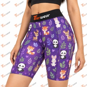 Shorts de compression pour femmes, taille mi-haute, pour la gym, l'entraînement, la course, le fitness, coupe ajustée, séchage rapide, respirant, Spandex/Polyester, personnalisable - Product Image 4