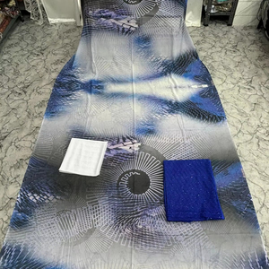 Tela de Voile de Algodón Tejida con Estampado Digital Estilo Africano, Camisa de Uso Diario para Mujer, Conjunto de Vestido Dirac Somalí, Peso Medio - Product Image 1