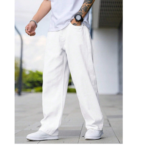 Jean baggy classique pour hommes, pantalon ample en jean à jambe droite avec coupe décontractée, tissu confortable et durable, tenue décontractée au quotidien - Product Image 3