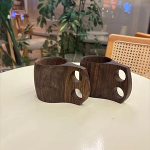 Handcarved Mango/Teak Wood Kuksa <b>Cup</b> Rustic Wooden Coffee Mug with Double-Hole Handle Traditional Kuksa <b>Cup</b> Camping - Product Image 1