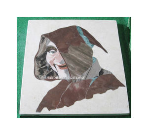 Panneau mural artisanal pour usage personnel avec incrustation d'œuvres d'art, produit en marbre blanc incrusté, décoration murale, panneau mural à prix de gros - Product Image 1