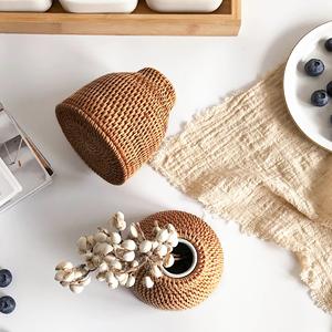 แจกันไม้หวายทนทานดีไซน์วินเทจสไตล์นอร์ดิกสำหรับดอกไม้แห้งอุปกรณ์ตกแต่งบ้านสำหรับสวนสมัยใหม่ - Product Image 4