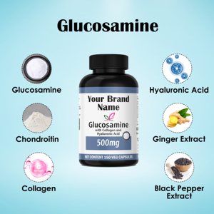 Cápsulas de glucosamina 500mg 150 Count Suplemento de hierbas Etiqueta privada OEM ODM Soporte para las articulaciones Movilidad y bienestar diario - Product Image 5