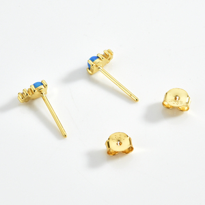 FUAMAY Orecchini in Opale Blu e Bianco, Vendita Diretta all'Ingrosso, Orecchini Astronauta in Argento Sterling con Gemma di Opale Blu - Product Image 3