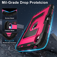 Housse de tablette robuste en silicone PC avec support stable antichoc et porte-crayon pour iPad Mini 7 2024 Mini 6 2021 8,3 pouces