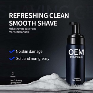 Gel à raser en mousse à étiquette privée, crème à raser pour peaux sensibles, soin quotidien <span class=keywords><strong>de</strong></span> la barbe pour hommes - Product Image 2